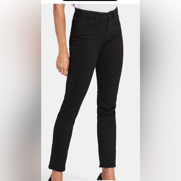 NYDJ Sheri slim black 5 pocket stretch jeans - Picture 3 of 12